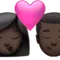 ️ Kiss: Woman, Man, Dark Skin Tone emoji on Apple iOS 14.5