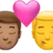 ️ Kiss - Man: Medium Skin Tone, Man: No Skin Tone emoji on Apple iOS 16.4