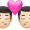 Kiss: Man, Man, Light Skin Tone emoji on iPhone