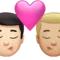 ️ Kiss: Man, Man, Light Skin Tone, Medium-Light Skin Tone emoji on Apple iOS 14.5