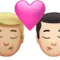 Kiss: Man, Man, Medium-Light Skin Tone, Light Skin Tone emoji on iPhone