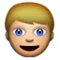 Person: Blont hår emoji på iPhone (iOS 5.0)