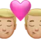吻：男，男，中等偏浅肤色 iPhone 上的表情符号 (iOS 16.4)