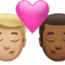 ️ Kiss: Man, Man, Medium-Light Skin Tone, Medium-Dark Skin Tone emoji on Apple iOS 17.4