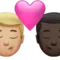 Kiss: Man, Man, Medium-Light Skin Tone, Dark Skin Tone emoji on iPhone
