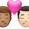 ️ Kiss: Man, Man, Medium Skin Tone, Light Skin Tone emoji on Apple iOS 14.6