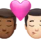 ️ Kiss: Man, Man, Medium-Dark Skin Tone, Light Skin Tone emoji on Apple iOS 14.5