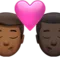 ️ Kiss: Man, Man, Medium-Dark Skin Tone, Dark Skin Tone emoji on Apple iOS 14.6