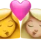 ️ Kiss - Woman: No Skin Tone, Woman: Medium-Light Skin Tone emoji on Apple iOS 17.4