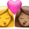 ️ Kiss - Woman: No Skin Tone, Woman: Medium Skin Tone emoji on Apple iOS 14.5