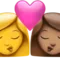 ️ Kiss - Woman: No Skin Tone, Woman: Medium Skin Tone emoji on Apple iOS 17.4