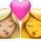 ️ Kiss - Woman: Medium-Light Skin Tone, Woman: No Skin Tone emoji on Apple iOS 15.4
