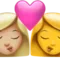 ️ Kiss - Woman: Medium-Light Skin Tone, Woman: No Skin Tone emoji on Apple iOS 17.4
