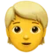 Person: Blond Hair emoji on iPhone (iOS 14.6)