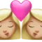 ️ Kiss: Woman, Woman, Medium-Light Skin Tone emoji on Apple iOS 16.4