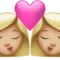 ️ Kiss: Woman, Woman, Medium-Light Skin Tone emoji on Apple iOS 17.4