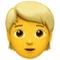Πρόσωπο: Ξανθά μαλλιά emoji στο iPhone (iOS 17.4)