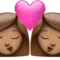 Kiss: Woman, Woman, Medium Skin Tone emoji on iPhone
