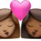 ️ Kiss: Woman, Woman, Medium Skin Tone, Medium-Dark Skin Tone emoji on Apple iOS 14.5