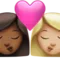 ️ Kiss: Woman, Woman, Medium-Dark Skin Tone, Medium-Light Skin Tone emoji on Apple iOS 14.5