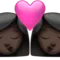 Ciuman: Wanita, Wanita, Warna Kulit Gelap emoji di iPhone (iOS 14.5)