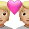 Pasangan dengan Hati: Warna Kulit Sedang-Terang emoji di iPhone (iOS 14.5)