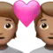 Pasangan dengan Hati: Warna Kulit Sedang emoji di iPhone (iOS 14.5)