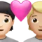 ️ Couple with Heart: Person, Person, Light Skin Tone, Medium-Light Skin Tone emoji on Apple iOS 14.5