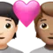 ️ Couple with Heart: Person, Person, Light Skin Tone, Medium Skin Tone emoji on Apple iOS 16.4