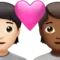 ️ Couple with Heart: Person, Person, Light Skin Tone, Medium-Dark Skin Tone emoji on Apple iOS 14.5