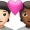 Couple with Heart: Person, Person, Light Skin Tone, Medium-Dark Skin Tone emoji on iPhone