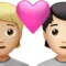 Couple with Heart: Person, Person, Medium-Light Skin Tone, Light Skin Tone emoji on iPhone (iOS 14.6)