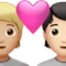 ️ Couple with Heart: Person, Person, Medium-Light Skin Tone, Light Skin Tone emoji on Apple iOS 17.4