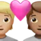 Pasangan dengan Hati: Orang, Orang, Warna Kulit Sedang-Terang, Warna Kulit Sedang emoji di iPhone (iOS 14.5)