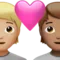 ️ Couple with Heart: Person, Person, Medium-Light Skin Tone, Medium Skin Tone emoji on Apple iOS 17.4