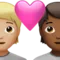 ️ Couple with Heart: Person, Person, Medium-Light Skin Tone, Medium-Dark Skin Tone emoji on Apple iOS 17.4