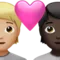 ️ Couple with Heart: Person, Person, Medium-Light Skin Tone, Dark Skin Tone emoji on Apple iOS 16.4