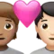 Couple with Heart: Person, Person, Medium Skin Tone, Light Skin Tone emoji on iPhone