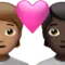 ️ Couple with Heart: Person, Person, Medium Skin Tone, Dark Skin Tone emoji on Apple iOS 17.4