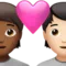 ️ Couple with Heart: Person, Person, Medium-Dark Skin Tone, Light Skin Tone emoji on Apple iOS 16.4