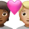 ️ Couple with Heart: Person, Person, Medium-Dark Skin Tone, Medium-Light Skin Tone emoji on Apple iOS 17.4