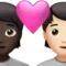 Couple with Heart: Person, Person, Dark Skin Tone, Light Skin Tone emoji on iPhone (iOS 14.6)