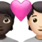 Couple with Heart: Person, Person, Dark Skin Tone, Light Skin Tone emoji on iPhone