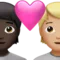 ️ Couple with Heart: Person, Person, Dark Skin Tone, Medium-Light Skin Tone emoji on Apple iOS 16.4