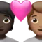 ️ Couple with Heart: Person, Person, Dark Skin Tone, Medium Skin Tone emoji on Apple iOS 16.4