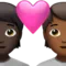 Couple with Heart: Person, Person, Dark Skin Tone, Medium-Dark Skin Tone emoji on iPhone