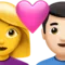 Pasangan yang Menawan - Wanita: Tanpa Warna Kulit, Pria: Warna Kulit Terang emoji di iPhone (iOS 14.5)
