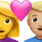 Couple With Heart - Woman: No Skin Tone, Man: Medium-Light Skin Tone emoji on iPhone