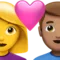 ️ Couple With Heart - Woman: No Skin Tone, Man: Medium Skin Tone emoji on Apple iOS 14.6