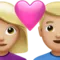 ️ Couple with Heart: Woman, Man, Medium-Light Skin Tone emoji on Apple iOS 15.4